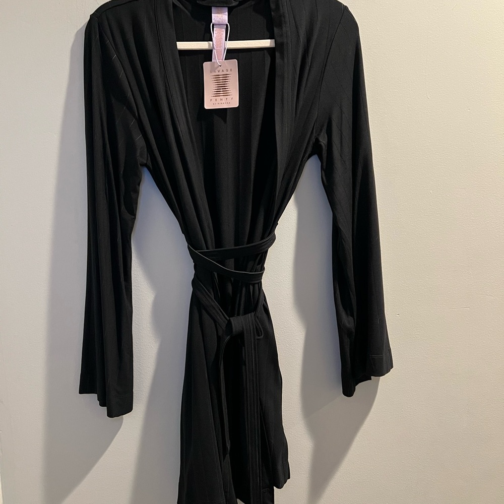Savage x Fenty NWT Black Women's Robe M/L